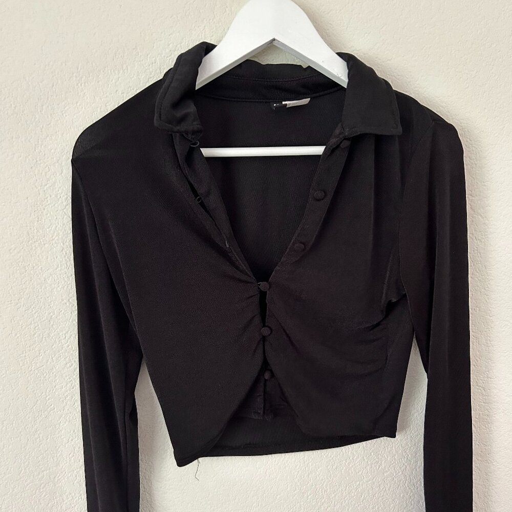 Slightly Sheer Black Button-up